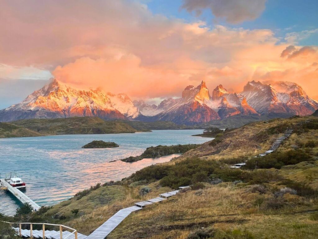 View of the Massif from Explora Torres del Paine, Chile